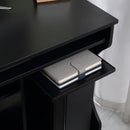 HOMCOM Computer Table Study Desk with Sliding Keyboard Tray, Black