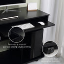HOMCOM Computer Table Study Desk with Sliding Keyboard Tray, Black