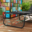 Outsunny 2 Piece Reclining Chaise Lounge with Adjustable Backrest, Black