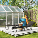 Outsunny 2 Piece Reclining Chaise Lounge with Adjustable Backrest, Black