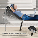 Outsunny 2 Piece Reclining Chaise Lounge with Adjustable Backrest, Black