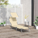 Outsunny Folding Chair Sun Lounger w/ Sunshade Garden Recliner Hammock