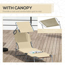 Outsunny Folding Chair Sun Lounger w/ Sunshade Garden Recliner Hammock