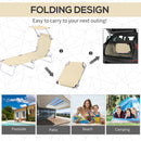 Outsunny Folding Chair Sun Lounger w/ Sunshade Garden Recliner Hammock