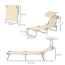 Outsunny Folding Chair Sun Lounger w/ Sunshade Garden Recliner Hammock