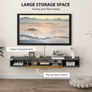 HOMCOM 140 cm Floating TV Unit with Storage Entertainment Media Console Grey