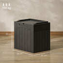 HOMCOM 107 L Plastic Storage Chest with Lock Hole and Handles