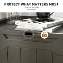 HOMCOM 107 L Plastic Storage Chest with Lock Hole and Handles