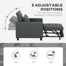 HOMCOM Convertible Single Chair Bed with Upholstered Fabric