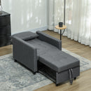 HOMCOM Convertible Single Chair Bed with Upholstered Fabric
