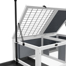 PawHut Tortoise House, Wooden Tortoise Table w/ Adjustable Lamp Holder - Grey