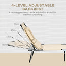 Outsunny Folding Sun Lounger Set of 2 Reclining Chair with Reading Hole