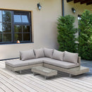 Outsunny Rattan Wicker Corner Sofa Set - Light Grey