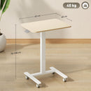 Vinsetto Standing Desk Sit Stand Desk with 4 Rolling Wheels, Natural