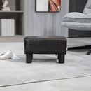 HOMCOM Chic Faux Leather Footstool Ottoman Cube with 4 Plastic Legs Brown
