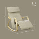 HOMCOM Rocking Chair Recliner Armchair with Adjustable Footrest, Khaki