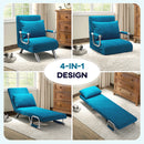 HOMCOM Single Folding 5 Position Convertible Sleeper Chair Bed