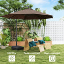 Outsunny Garden Cantilever Parasol with Cover Weighted Base Wind Strap