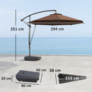 Outsunny Garden Cantilever Parasol with Cover Weighted Base Wind Strap