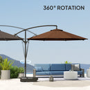 Outsunny Garden Cantilever Parasol with Cover Weighted Base Wind Strap