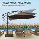 Outsunny Garden Cantilever Parasol with Cover Weighted Base Wind Strap