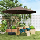 Outsunny Garden Cantilever Parasol with Cover Weighted Base Wind Strap