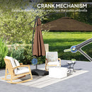 Outsunny Garden Cantilever Parasol with Cover Weighted Base Wind Strap