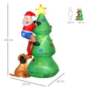 HOMCOM  Inflatable Christmas Tree 1.8m , LED Lighted with Santa Claus Dog Decoration