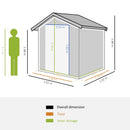 Outsunny Metal Storage Shed with Sliding Door 5ft x 4.3ft - Grey