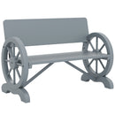 Outsunny Wooden Garden Bench Outdoor Loveseat with High Back, Grey