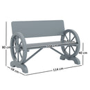Outsunny Wooden Garden Bench Outdoor Loveseat with High Back, Grey