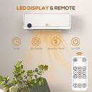 HOMCOM 1000W/2000W Wall Downflow Heater 10-49°C Temperature w/ Timer Remote