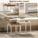 HOMCOM Modern Coffee Table Set Square Nest of Tables for Small Space