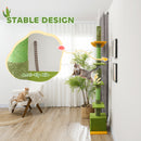 PawHut 230-275cm Floor-to-Ceiling Cat Tree for Indoor Cats with Cat House