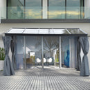 Outsunny Outdoor Lean to Pergola Gazebo 4x3m - Grey