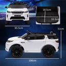 AIYAPLAY Land Rover Licensed Kids Electric Car w/ Remote Music - White