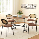HOMCOM Mobile Drop Leaf Table, Folding Kitchen Table with 6 Wheels