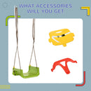 Outsunny 3 in 1 Kids Swing Seat, Adjustable Toddler Swing Chair, Green
