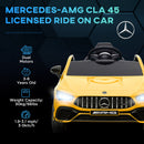 AIYAPLAY Mercedes-AMG CLA 45 Licensed 12V Ride on Car w/ Music - Yellow