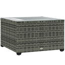 Outsunny Outdoor Coffee Table With Glass Top, Rattan Side Table