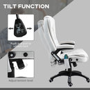 Vinsetto Office Chair w/ Heating Massage Points Relaxing Reclining Cream White