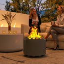 Outsunny 48.5cm Smokeless Wood Burning Firepit Metal Fire Pit, Dark Grey
