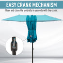 Outsunny 4.6M Garden Patio Umbrella Canopy Parasol Sun Shade W/o Base Blue