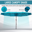 Outsunny 4.6M Garden Patio Umbrella Canopy Parasol Sun Shade W/o Base Blue