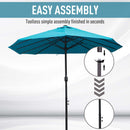 Outsunny 4.6M Garden Patio Umbrella Canopy Parasol Sun Shade W/o Base Blue