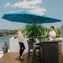 Outsunny 4.6M Garden Patio Umbrella Canopy Parasol Sun Shade W/o Base Blue