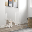 PawHut Dog Gate Wide Stair Gate w/ Door Pressure Fit, 75-95W cm, White