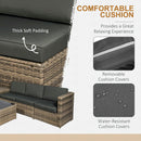 Outsunny 8Pcs Patio Rattan Sofa Set Garden Furniture Side Table w/ Cushion