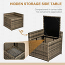 Outsunny 8Pcs Patio Rattan Sofa Set Garden Furniture Side Table w/ Cushion
