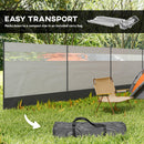 Outsunny Camping Windbreaks with Clear Windows and Carry Bag, 725 x 140cm
